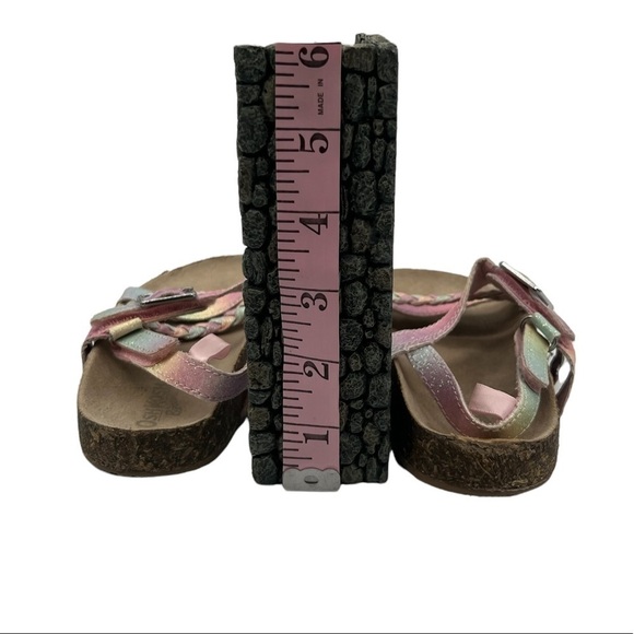 OshKosh B'Gosh Faith Ombre Rainbow Sparkle Footbed Sandals Size 10 Little Girls - Picture 8 of 9